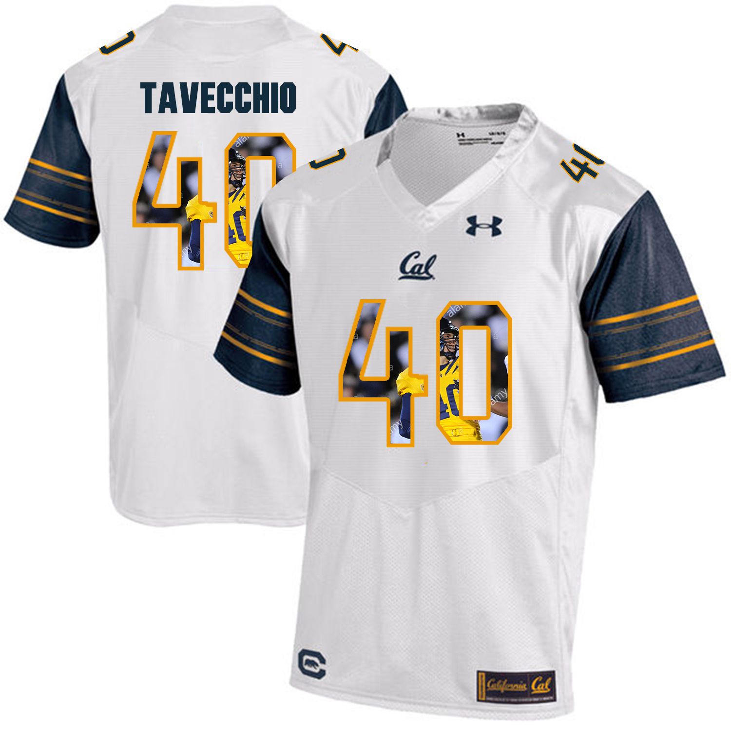 Men California Golden Bears #40 Giorgio Tavecchio White Customized NCAA Jerseys->customized ncaa jersey->Custom Jersey